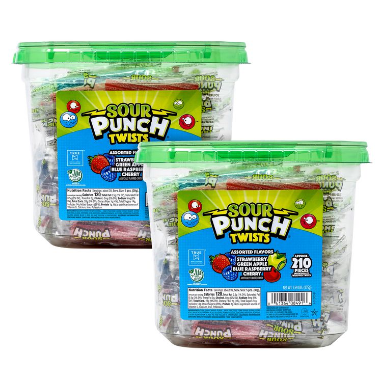 Twists, Variety, 2.59 lb Tub, Approx. 210 Pieces/Tub, 2 Tubs