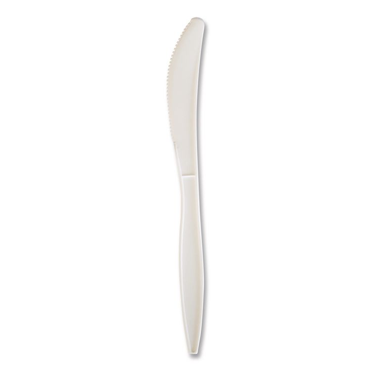 Mediumweight Wrapped Polypropylene Cutlery, Knife, 5.86", Plastic, White, 1,000/Carton