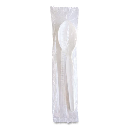 Heavyweight Wrapped Polystyrene Cutlery, Soup Spoon, Plastic, White, 1,000/Carton