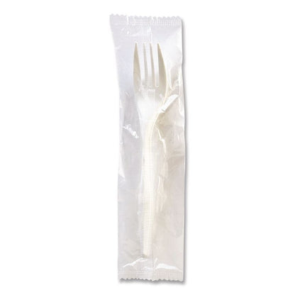 Mediumweight Wrapped Polypropylene Cutlery, Fork, 5.51", Plastic, White, 1,000/Carton