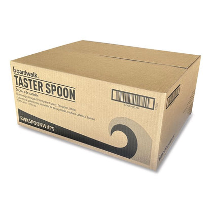 Heavyweight Wrapped Polystyrene Cutlery, Spoon, Plastic, White, 1,000/Carton