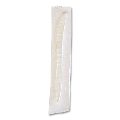 Mediumweight Wrapped Polypropylene Cutlery, Knife, 5.86", Plastic, White, 1,000/Carton