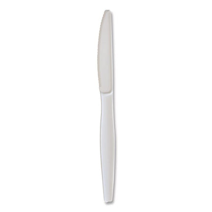 Heavyweight Wrapped Polystyrene Cutlery, Knife, Plastic, White, 1,000/Carton