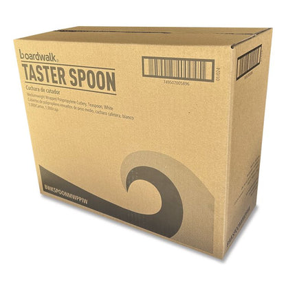 Mediumweight Wrapped Polypropylene Cutlery, Soup Spoon, 4.86", Plastic, White, 1,000/Carton