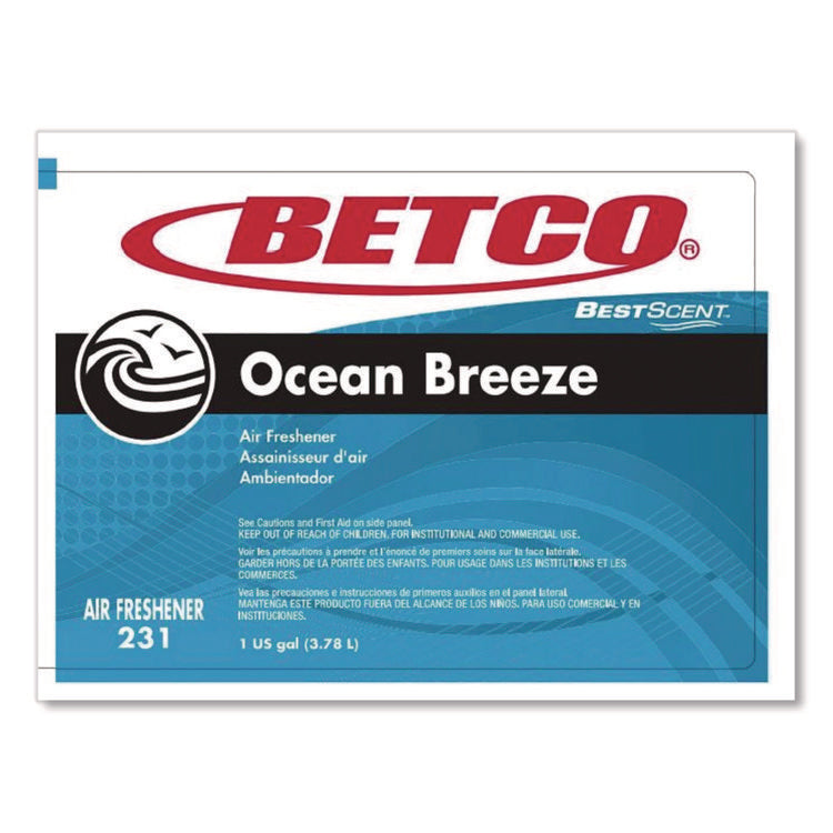 BestScent Ocean Breeze Deodorizer, Ocean Breeze, 1 gal Bottle, 4/Carton