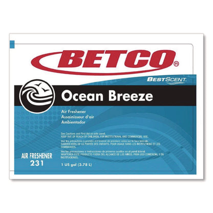 BestScent Ocean Breeze Deodorizer, Ocean Breeze, 1 gal Bottle, 4/Carton