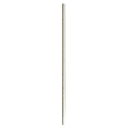 Wrapped Jumbo Paper Straws, 7.75", Paper, White, 320/Pack, 4 Packs/Carton