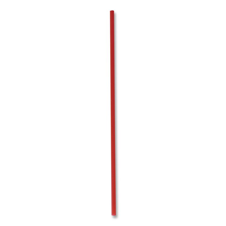 Wrapped Jumbo Straws, 10.25", Polypropylene, Red, 500/Pack, 4 Packs/Carton
