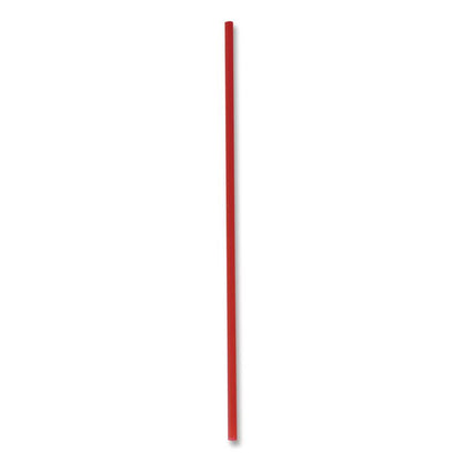 Wrapped Jumbo Straws, 10.25", Polypropylene, Red, 500/Pack, 4 Packs/Carton