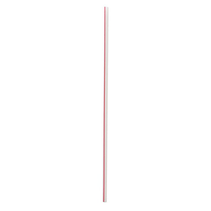 Wrapped Giant Straws, 10.25", Polypropylene, Red/White Striped, 300/Pack, 4 Packs/Carton