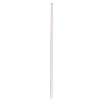Wrapped Jumbo Straws, 10.25", Polypropylene, Red/White Striped, 500/Pack, 4 Packs/Carton