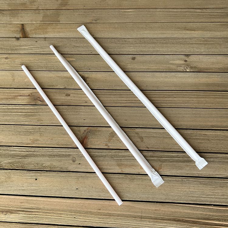 Wrapped Jumbo Straws, 10.25", Polypropylene, Red/White Striped, 500/Pack, 4 Packs/Carton