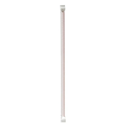 Wrapped Jumbo Straws, 10.25", Polypropylene, Red, 500/Pack, 4 Packs/Carton