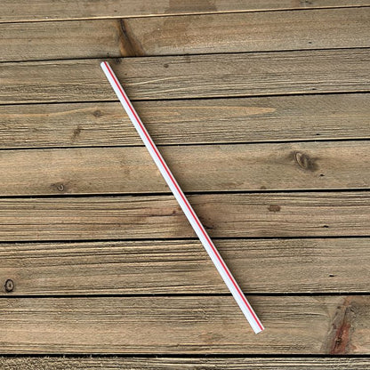 Jumbo Straws, 7.75", Polypropylene, Red/White Striped, 250/Pack, 50 Packs/Carton