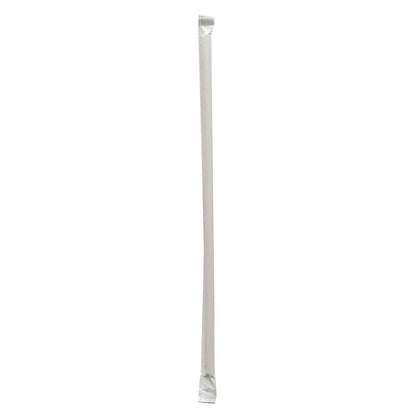 Wrapped Giant Straws, 10.25", Polypropylene, Red/White Striped, 300/Pack, 4 Packs/Carton