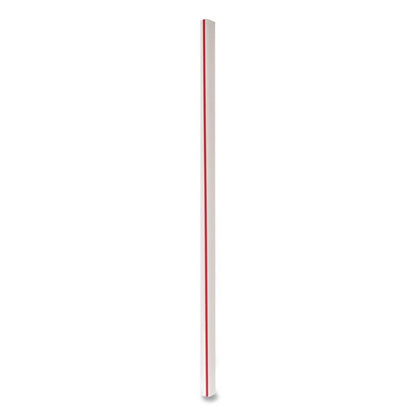 Wrapped Giant Straws, 7.75", Polypropylene, Red/White Striped, 300/Pack, 24 Packs/Carton