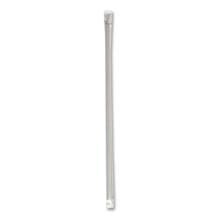 Wrapped Jumbo Straws, 10.25", Polypropylene, Black, 500/Pack, 4 Packs/Carton