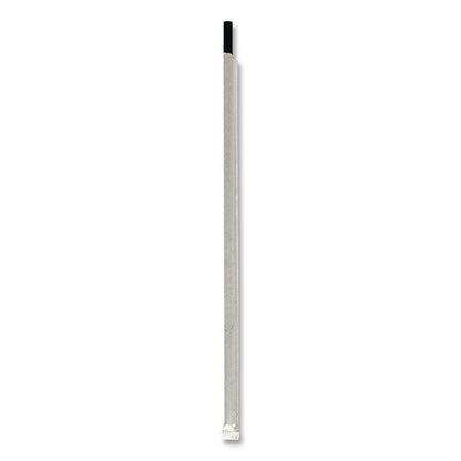 Wrapped Jumbo Straws, 10.25", Polypropylene, Black, 500/Pack, 4 Packs/Carton