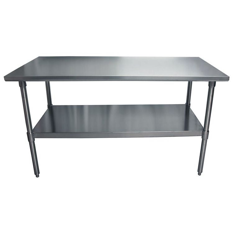 Stainless Steel Flat Top Work Tables, 60w x 30d x 36h, Silver, 2/Pallet