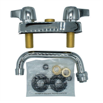WorkForce Standard Duty Faucet, 3.87" Height/6" Reach, Chrome-Plated Brass