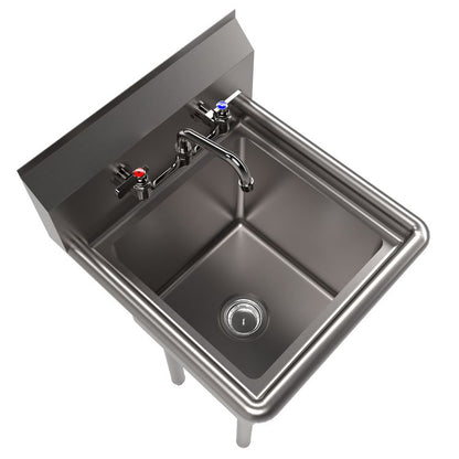 Stainless Steel Sink and Faucet Bundle, Sink/Faucet/Faucet Mounting Kit/Drain, 15" L x 15" W x 14" D