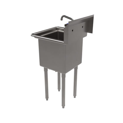 Stainless Steel Sink and Faucet Bundle, Sink/Faucet/Faucet Mounting Kit/Drain, 15" L x 15" W x 14" D