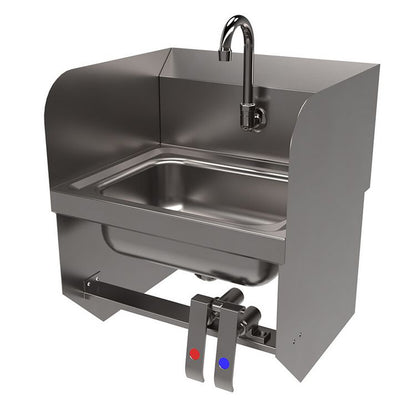 Stainless Steel Hand Sink with Side Splashes, 14" l x 10" w x 5" d