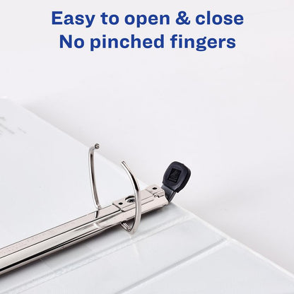 Heavy-Duty View Binder with DuraHinge and One Touch EZD Rings, 3 Rings, 1" Capacity, 11 x 8.5, Navy Blue, 12/Carton
