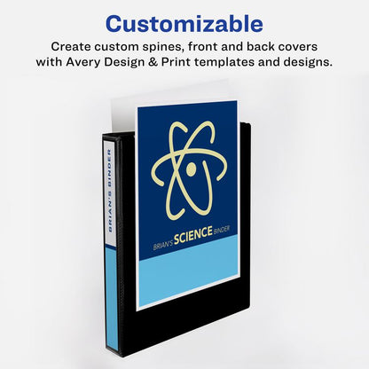 Heavy-Duty View Binder with DuraHinge and One Touch EZD Rings, 3 Rings, 1" Capacity, 11 x 8.5, Navy Blue, 12/Carton