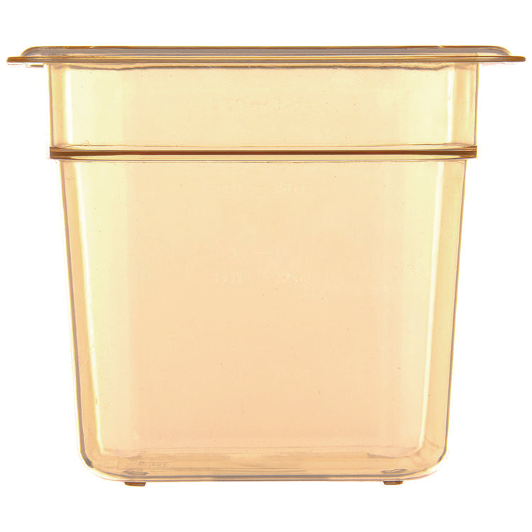 StorPlus High Heat Food Pan, 2.5 qt, 6.38 x 6.75 x 6, Amber, Plastic