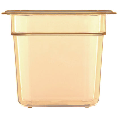 StorPlus High Heat Food Pan, 2.5 qt, 6.38 x 6.75 x 6, Amber, Plastic