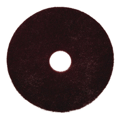 Surface Preparation Pad Plus, 16" Diameter, Maroon, 5/Carton