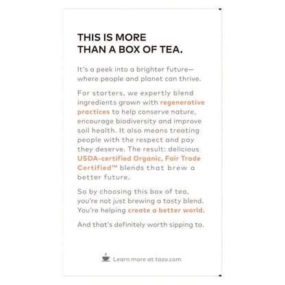 Tea Bags, Organic Refresh Mint, 16/Box, 6 Boxes/Carton