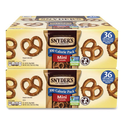 Mini Pretzels. 0.92 oz Pack, 36 Packs/Box, 2 Boxes/Carton
