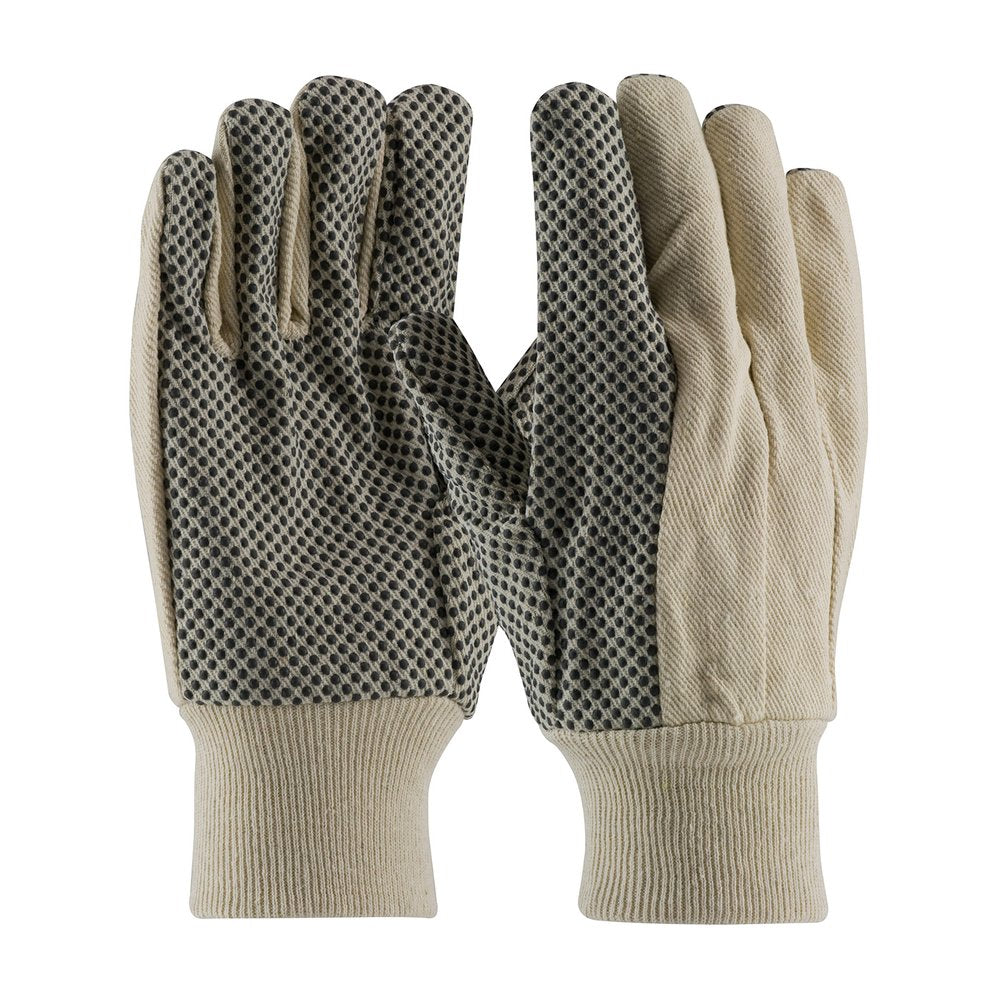 PIP Prem 100% Cott Canvas Glove PVC DOT P/T/IF-8OZ, 12 Pairs/Pack