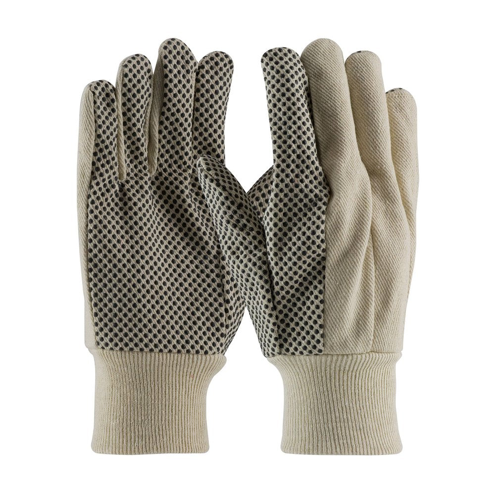 PIP Econ COT/POLYES Canv Glove PVC Grip P/T/IF-10OZ, 12 Pairs/Pack