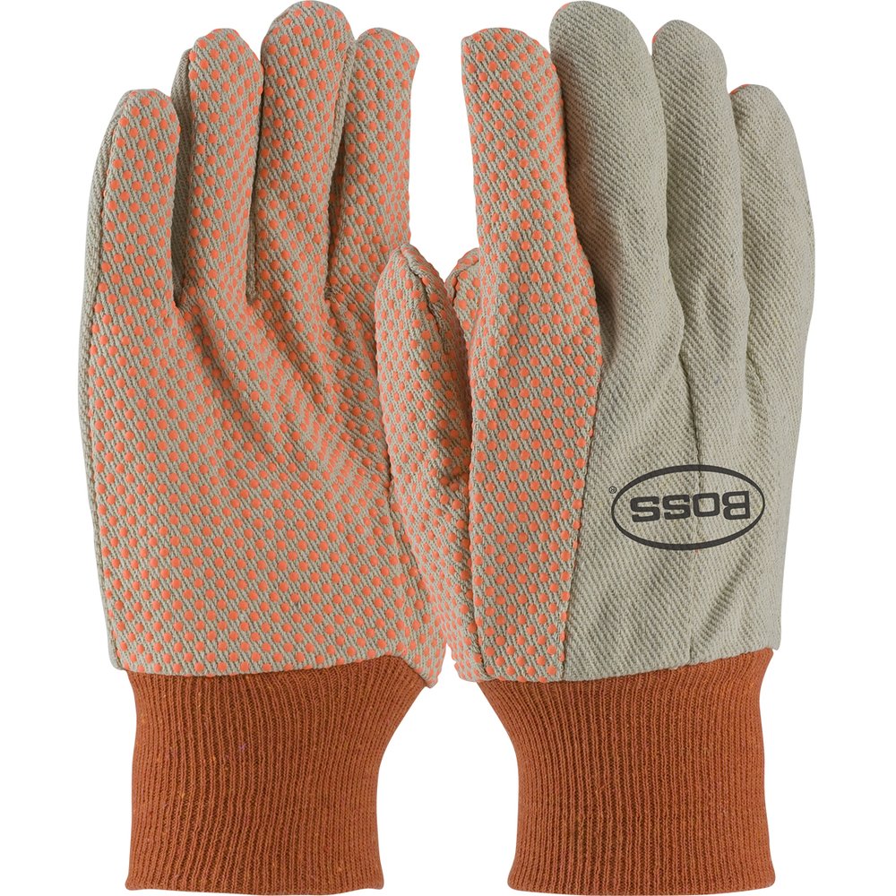 BOSS by PIP 10 OZ Orange DOT Canvasglove, 12 Pairs/Dozen