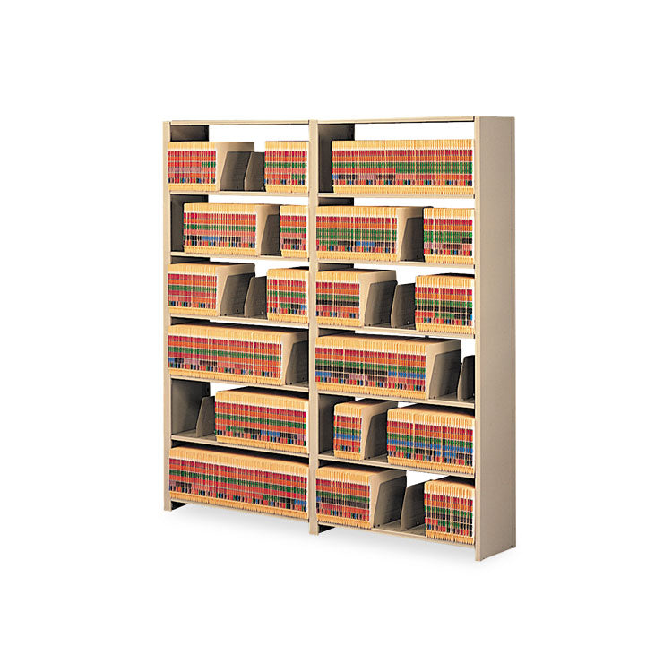 Snap-Together Seven-Shelf Closed Add-On Unit, Steel, 36w x 12d x 88h, Sand