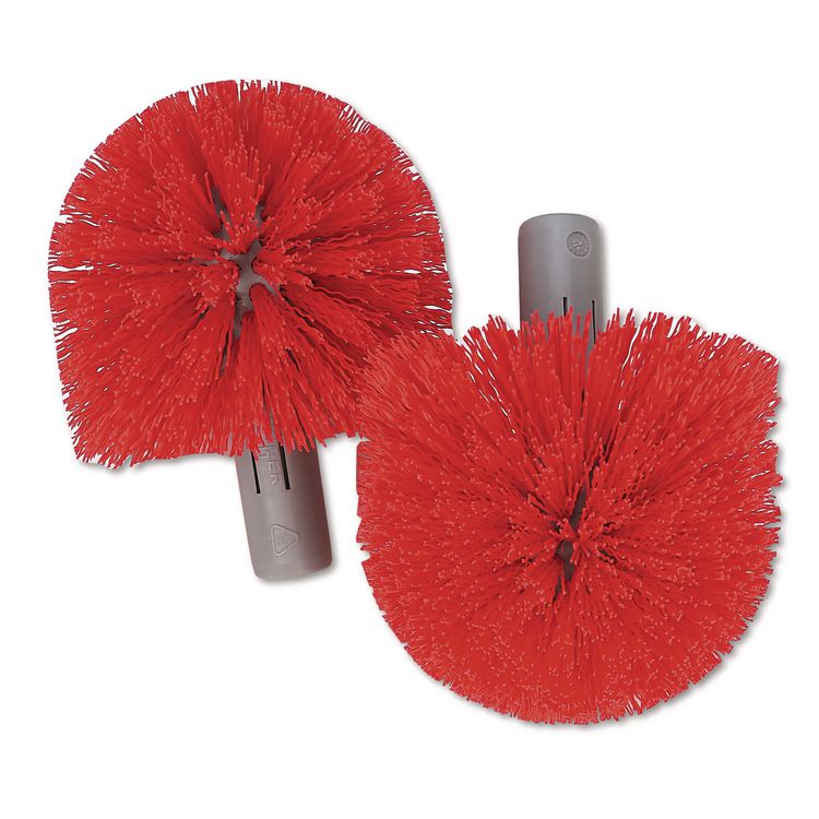 Replacement Heads for Ergo Toilet-Bowl-Brush System, Red, 2/Pack, 5 Packs/Carton