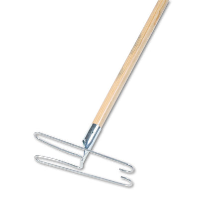 Wedge Dust Mop Head Frame/Lacquered Wood Handle, 0.94" dia x 48" Length, Natural