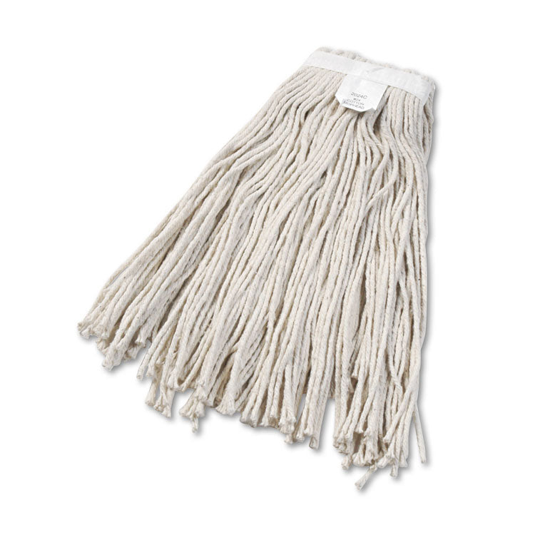 Cut-End Wet Mop Head, Cotton, #24, White