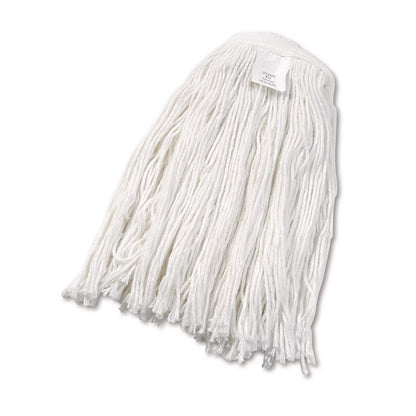 Cut-End Wet Mop Head, Rayon, #24, White, 12/Carton