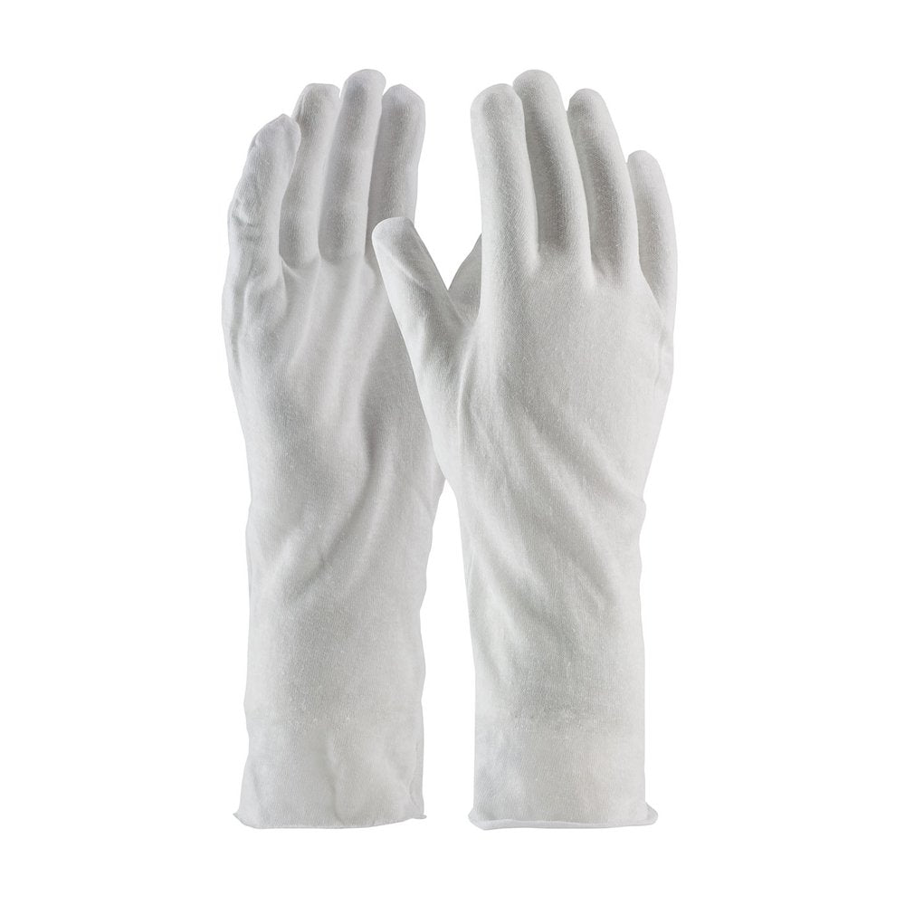 PIP Prem Lite-wgt Cotton Inspect Glve Unhem CUFF-14", 12 Pairs/Dozen