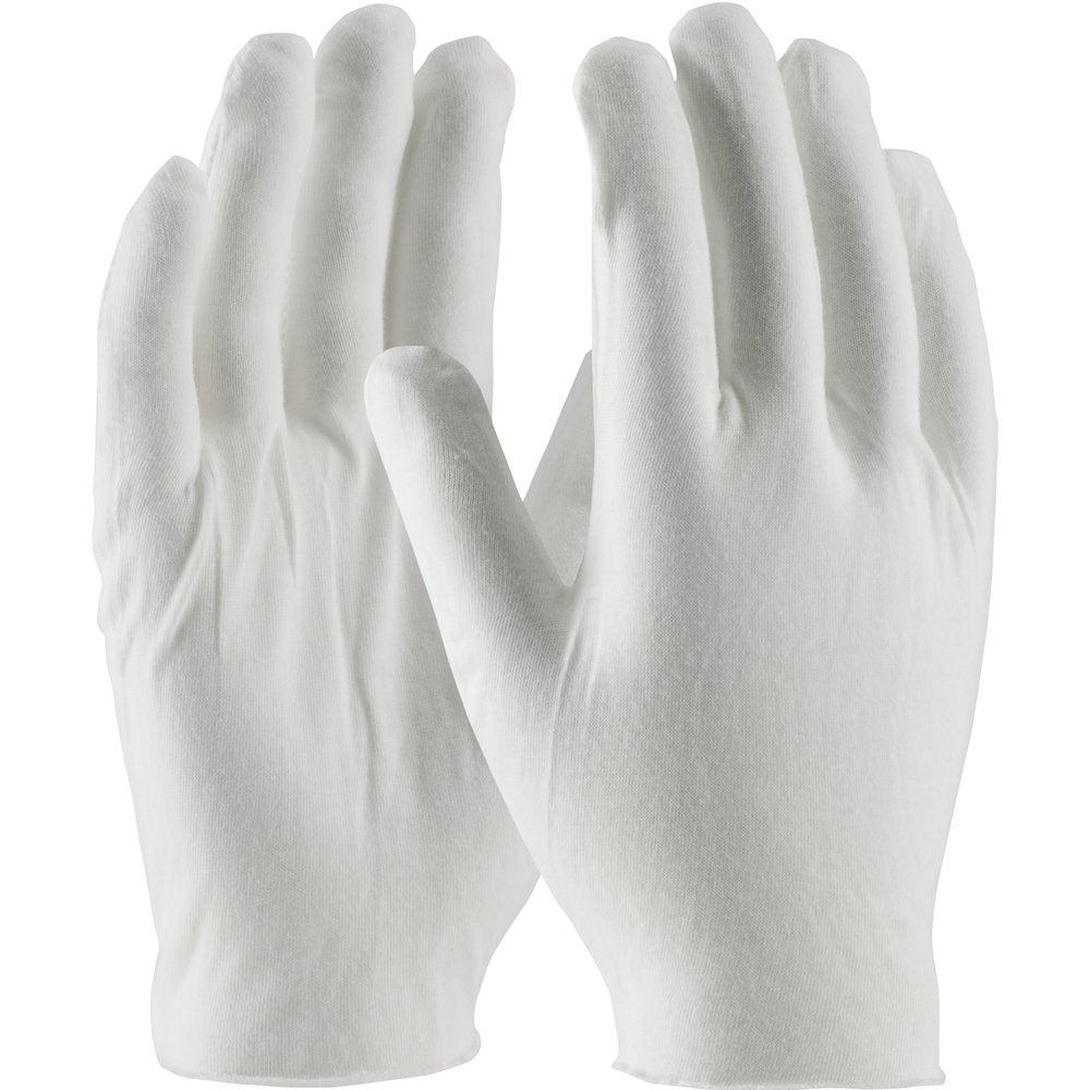 PIP MED WGT COT Lisle Glove Unhemmed Cuff-mens, 12 Pairs/Pack