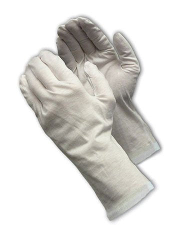 PIP MED WGT Cott Lisle GLOVEW/ROLLED HEM CUFF-12", 12 Pairs/Pack