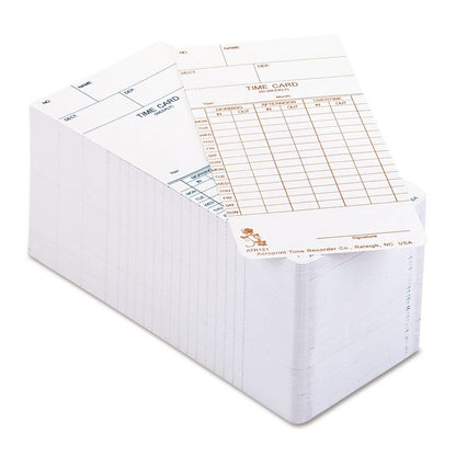 Time Clock Cards for Acroprint ATR120, Two Sides, 3.5 x 7, 250/Pack