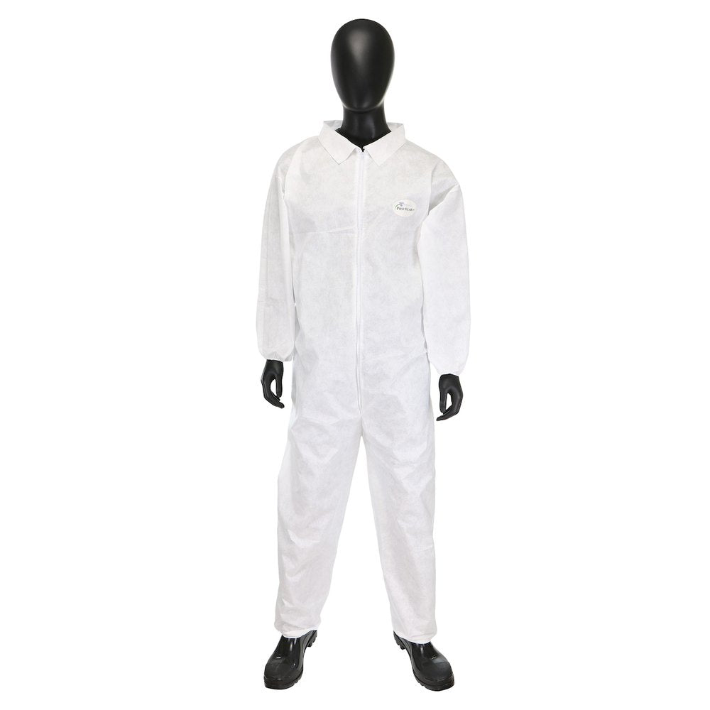 PIP Posi-wear M3 - White Smmms Coverall- Zipper Fron, 25/Case