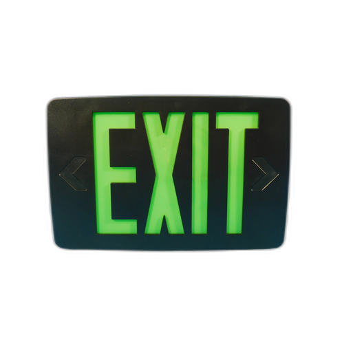 Best Lighting Thin LED Exit 1/2 Face Red Black Housing AC (ETXTEU3RB)