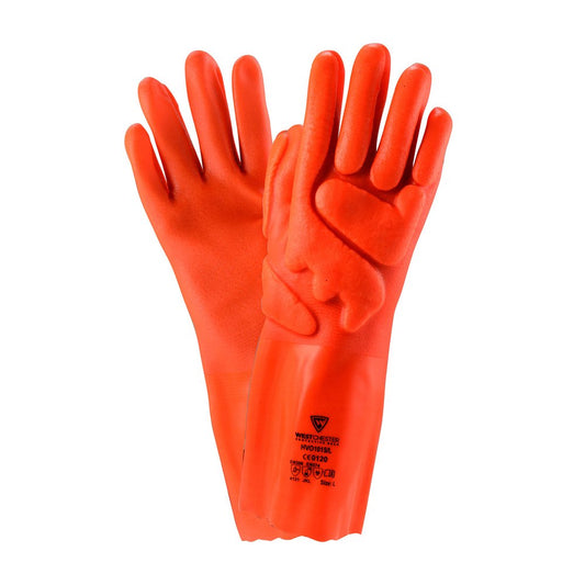 PIP 14" Nylon Seamless Lining HI VIS Orange GL, 12 Pairs/Dozen
