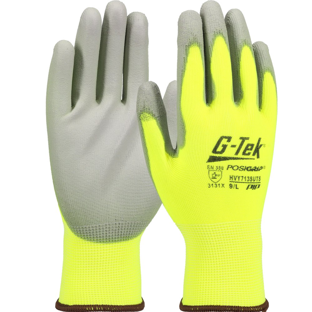 G-Tek by PIP HI-VIS Seamless Knit Glove L, 12 Pairs/Dozen